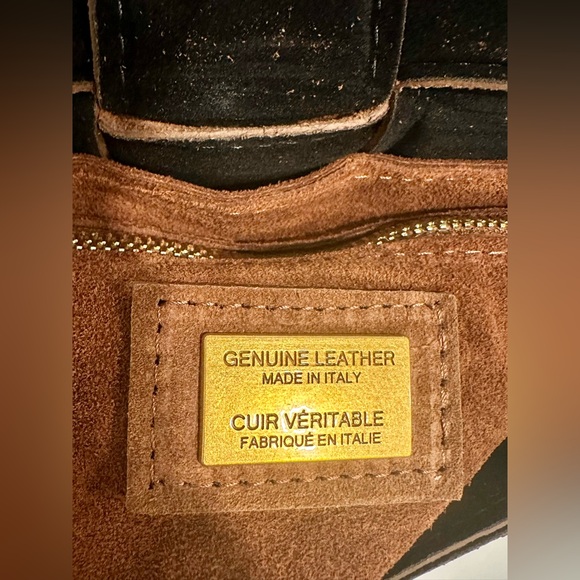 New! Viola Castellani Milano Italy Medium Crossbody Bag Cinnamon Brown - Picture 8 of 9